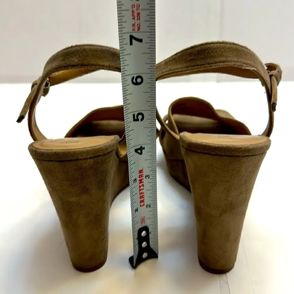 Abound Jemma women’s suede wedge ankle strap sandals size 10M